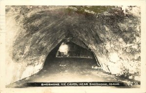 W. Andrews RPPC 35 Shoshone Ice Caves near Shoshone ID Lincoln County Used 1946