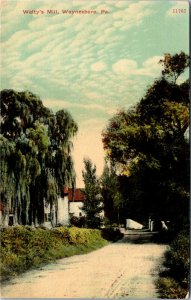 Postcard PA Franklin County Waynesboro Welty's Mill Dirt Road ~1910 F30