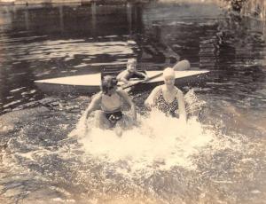 Smithtown Long Island New York Oakside Swimming and Kayak Real Photo PC JE229789