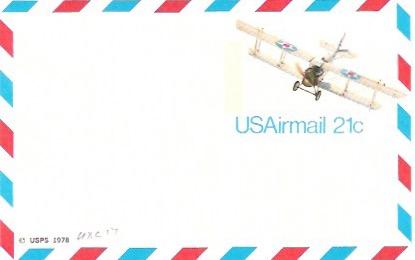 US UXC17 Mint  Air Mail Postcard BiPlane