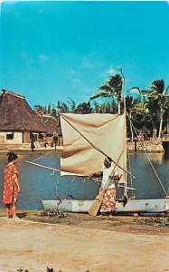 HI, Laie, Hawaii, Canoe At Polynesian Cultural Center, Polynesian Cultural Card