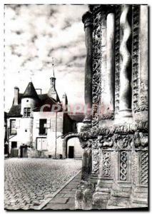 Modern Postcard Avallon From Portal & # 39Eglise St Lazare and the 15th House