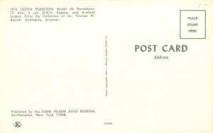 1910 Isotta Fraschini Model M Raceabout Vintage Chrome Postcard