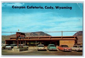 1972 Exterior View Canyon Cafeteria Cody Wyoming Classic Cars Vintage Postcard 