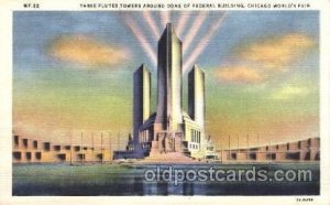 Three Fluted Towers 1933 Chicago, Illinois USA Worlds Fair Exposition Unused 