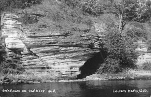 Swallows On Sailboat Hull Real Photo Lower Dells WI 