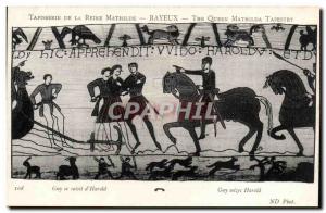 Tapissserie Queen Mathilde Bayeux Old Postcard Guy grabbed d & # 39Harold