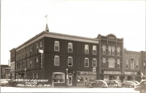 Real Photo Postcard Harlan Packard Hotel in Redfield, South Dakota~138262