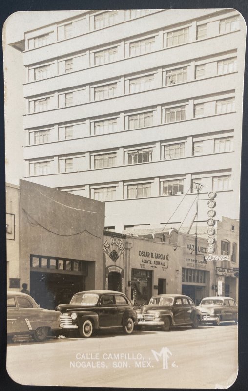 Mint Real Picture Postcard Calle Campillo Nogales Sonora Mexico 