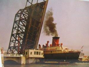 Corpus Christi, Texas. (Bascule Bridge) Draw Bridge.  Vintage Post Card.