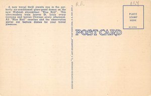 Wabash streamliner Blue Bird Railroad, Train Postcard