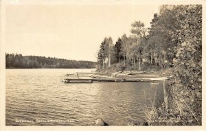 Vato Sweden 1950s RPPC Real Photo Postcard Badplasten Semesterhemmen Lake Docks