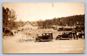 J88/ Kenosee Lake Canada RPPC Postcard c1930s Automobiles Building 510