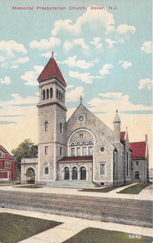 Dover New Jersey~Memorial Presbyterian Church~House Next Door~c1910 Postcard