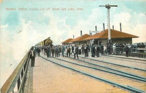Postcard C-1910 Utah Salt Lake Utah Midlake Station Lucine cut Railroad 23-11898