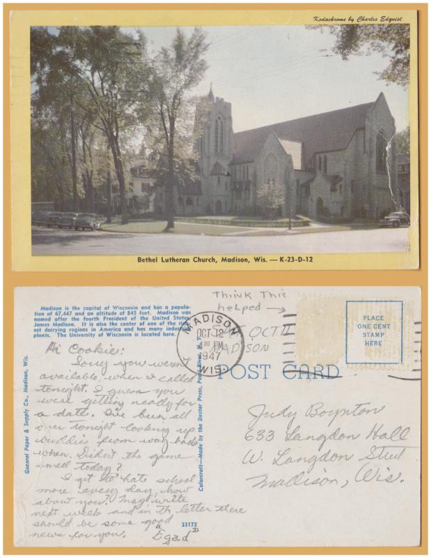 Madison, WIS., Bethel Lutheran Church - 1947