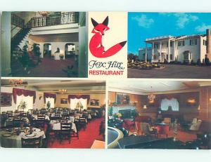 Unused 1980's FOX HILL RESTAURANT Brookfield Connecticut CT p6242