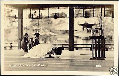 japan, Priest at Prayer (1930s) RPPC