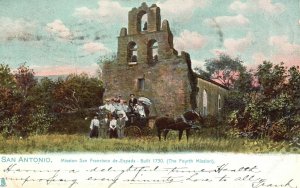 Vintage Postcard 1908 Fourth Mission San Francisco de Espada San Antonio Texas
