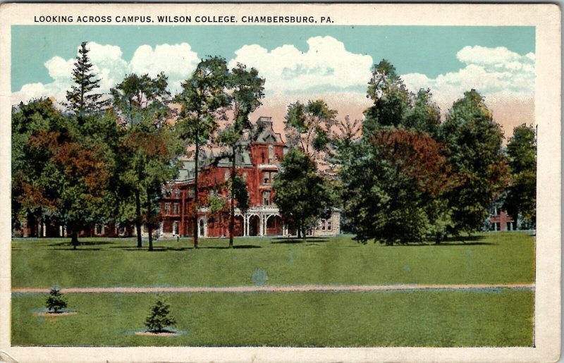 Chambersburg Pennsylvania Wilson College 1935 to Saxton PA Postcard U13