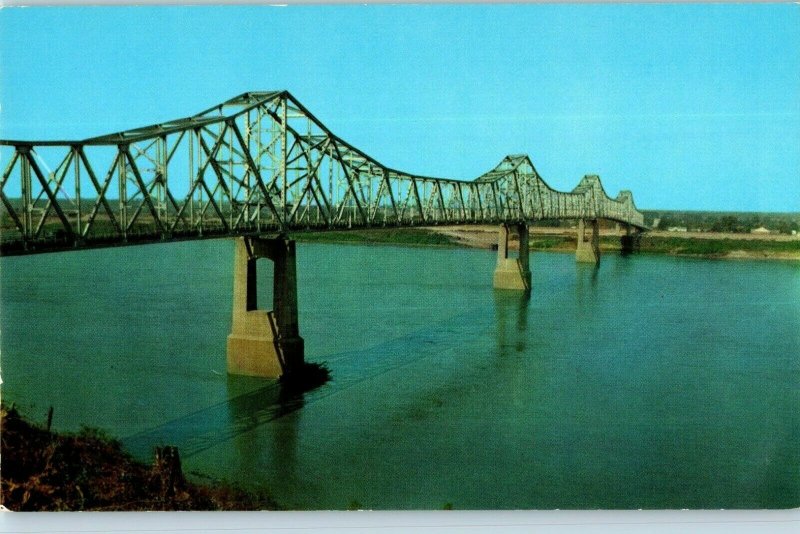 Natchez Vidalia Bridge Across the Mississippi River POstcard