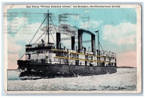 1929 Car Ferry Prince Edward Island Ice Breaker Northumberland Straits Postcard 