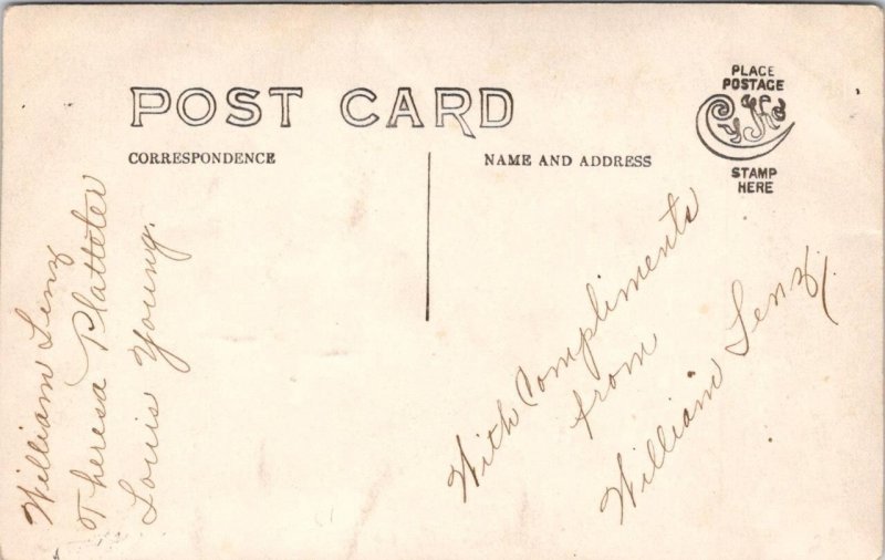RPPC, STOREFRONT  William Lenz~Theresa Platteter~Louis Young*  ca1910's Postcard