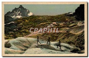 Chamonix - Mont Blanc - Traversee Glacier des Bossons Old Postcard