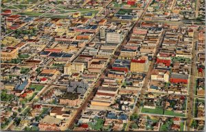 Vtg 1940s Aerial View of Albuquerque New Mexico NM Linen Postcard