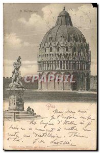 Postcard Old Baptistery pisa