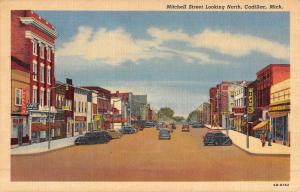 Cadillac Michigan Mitchell Street Scene Historic Bldgs Antique Postcard K50957