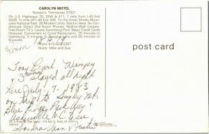 View of Carolyn Motel, Newport TN Multi View Vintage Postcard C69