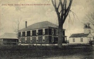 Grange Building & Methodist Church in China, Maine