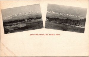 Multi Views, Crazy Mountains Big Timber MT Vintage Postcard V66