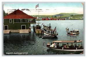Vintage 1911 Postcard Yacht Club Boats on Lake Memphremagog Newport Vermont 