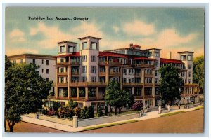 Augusta Georgia GA Postcard Partridge Inn Building Exterior c1940s Trees Vintage