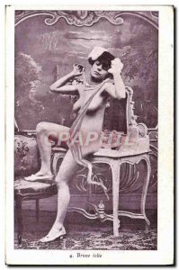 Postcard Old Woman Nude erotic pretty brunette