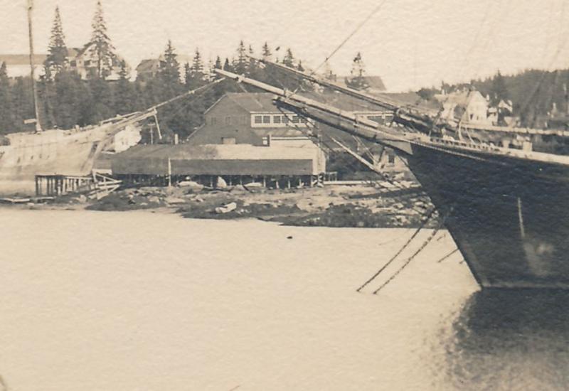 RPPC Harbor or River Scene near Poland, Maine