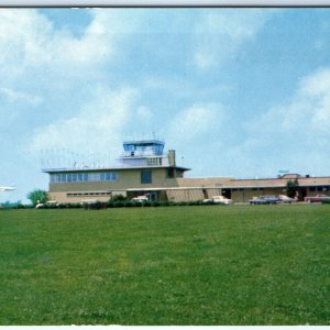 c1950s Waterloo Cedar Falls, IA Airport Control Tower Chrome Photo Postcard A63