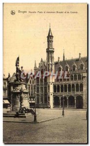Old Postcard Bruges Nouvellie Post and Monument Breydel and Coninck