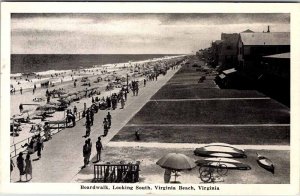 Postcard BOARDWALK SCENE Virginia Beach Virginia VA AM1263