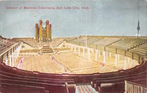 MORMON TABERNACLE LOT OF 4 POSTCARDS 1910s CHOIR~ORGAN~INTERIORS~GROUNDS