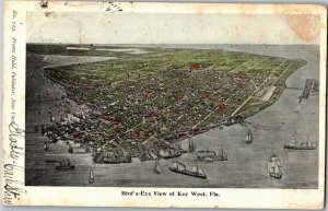 Aerial View of Key West FL c1905 Vintage Postcard V40