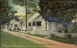 Wareham Cape Cod MA Swifts Beach Cottages Linen Postcard