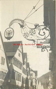 Germany, Wurtemburg? RPPC, Christian Reich's Ornamental Iron Signage