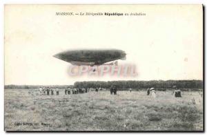 Old Postcard Jet Aviation Zeppelin Airship Harvest The Republic airship Evolu...