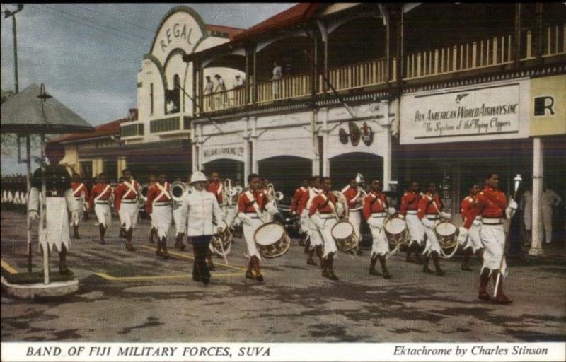 Suva Fiji Military Band Parade Postcard