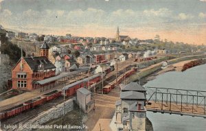 LEHIGH RAILROAD STATION TRAIN DEPOT & PART OF EASTON PENNSYLVANIA POSTCARD