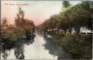 The Canal, Delavan Wisconsin c1912 Vintage Postcard P14