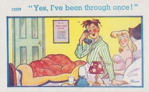 Ritz Honeymoon Stay Hotel Hospital Bed When Drunk Accident Comic Humour Postcard